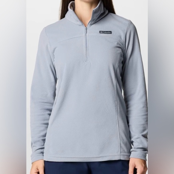 Columbia Tops - Columbia Light Blue Quarter-Zip Fleece Pullover